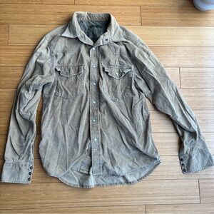 Men’s vintage cotton tan corduroy work shirt